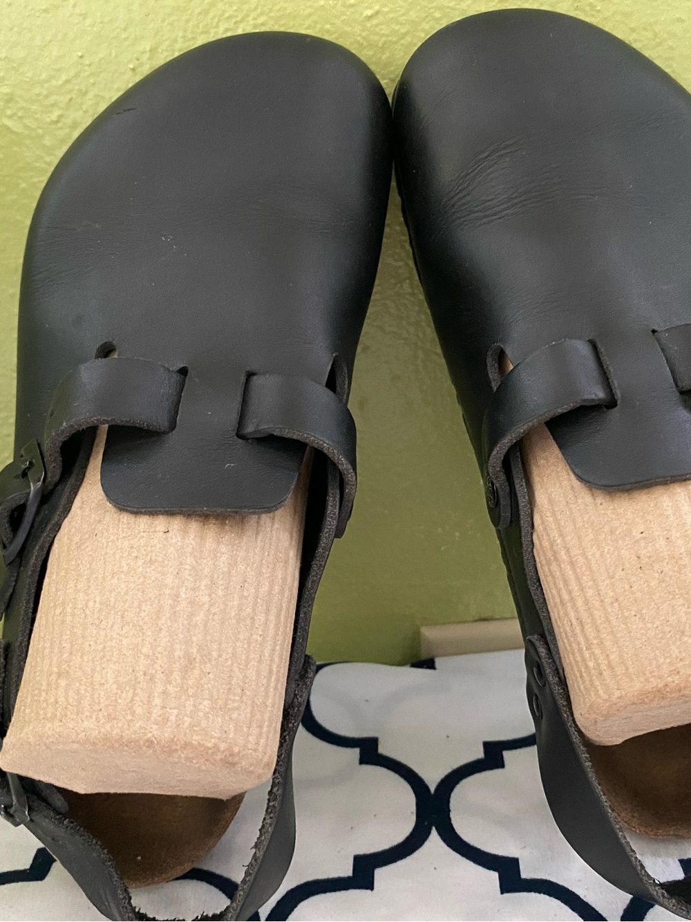 Pre-owned Birkenstock Boston Clog with Strap 39/8 in black sandal Women’s - Picture 3 of 11